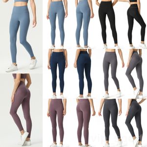 Lu Align Lu Womans Yoga Jogging Calças compridas finas Calças nuas Lady Leggings de treino de secagem rápida Cintura alta TComprimento total Raining Nona calça elástica Sexy