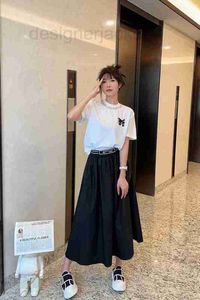 Skirts Designer 2023 Spring/Summer Elegant Style Celebrity Contrast Elastic Letter Embroidery A-line Slim Versatile Skirt USBL