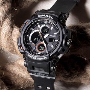 Sportklocka för män ny dubbel tid visa man klocka vattentät chockbeständig armbandsur digital 1708 Military Watch Men220d