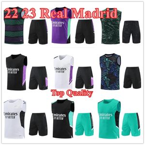 Real madryt dresy kamizelka pół szorty z krótkim rękawem koszulki trening piłkarski garnitury top 23 24 nowych mężczyzn piłka nożna chandal futbol NIEBEZPIECZEŃSTWO bluza koszulki do joggingu