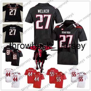 thr NCAA Texas Tech #21 DeAndre Washington 27 Wes Welker 44 Donny Anderson 55 EJ Holub 81 Dave Parks Retro TTU College Football Jersey