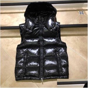 Men'S Vests Winter Jacket Men Gilet Down Vest Homme Parkas Coat Hooded Outerwear Waterproof For Mens And Women Windbreaker Thick Sho Dhjcb