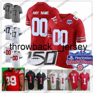 THR индивидуальные штаты Огайо Buckeyes Fields Jersey Custom Playoff Fiesta Bowl Garrett Wilson KJ Hill Jr. Крис Олав CJ Saunder