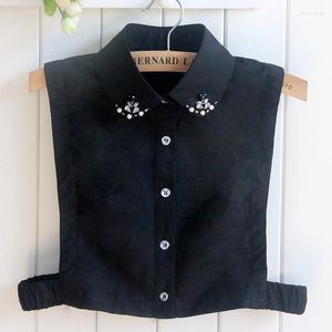 Camicie eleganti da donna con collare di diamanti falso in camicia di moda con papillon