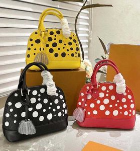 Designer feminina L x Yayoi Kusama Bolsa Alma BB Multicolor Dots print Bolsa com alça superior Bolsa Infinity Bolsa YK Monograms Totes Bolsas femininas crossbody Shell