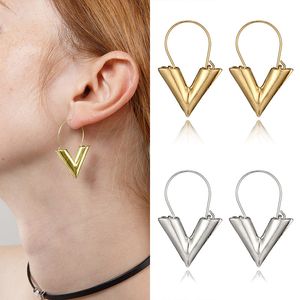 Neue Mode Einfache Metall Ohrringe Für Frauen V Brief Form Kreis Tropfen Ohrringe Punk Weibliche Piercing Kreative Geschenk Ohrring