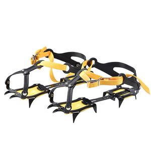 Mountaineering Crampons 10 Teeth Crampons Traction Cleats Winter Snow Boot Shoe Covers Ice Snow Grips for Hiking Ice Fishing Walking 230603