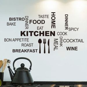 Novo qualificado Hot!Kitchen Letter Removable Vinyl Wall Stickers Mural Decal Quotes Art Home Decor adesivo de parede Se27