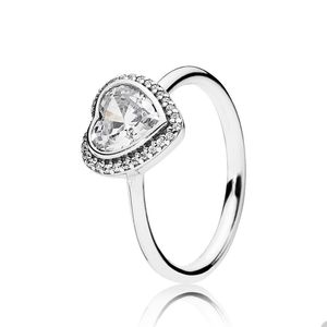 Sparkling Hearts Love Ring For Pandora Подлинное серебряные серебряные обручальные кольца Дизайнерские ювелирные изделия для женщин -хрустальных бриллиантовых роскошных кольцо с оригинальной коробкой с оригинальной коробкой