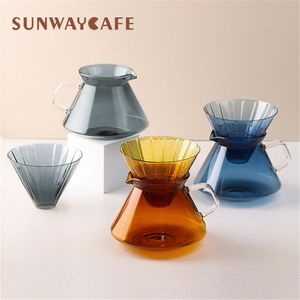 Verktyg Ny ankomst BREWING Coffee Filter Cup Glass Häll över kaffebryggare med stativ V60 -tratt Dripper kaffetillbehör
