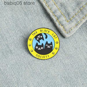 Pins Broschen Neue Gesellschaft schwarze Katze Brosche Abzeichen Cartoon süße kleine schwarze Katze Kleid Dekoration Farbe Brosche T230605