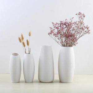 Vasos Vaso Estilo Nórdico Artesanato Arranjo de Flores Secas Criatividade Artística Decoração de Casa Cerâmica Branca Fresca Requintada