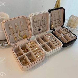 Storage Bags Travel Leather Jewelry Box Multi-functional Necklace Earring Ring Single-layer
