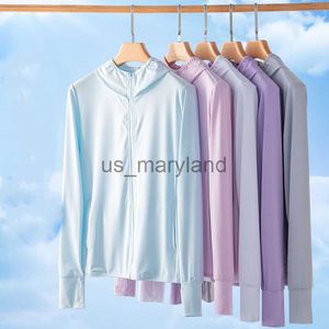 Outdoor Shirts Sun Protection Clothing UPF50+ Ice Silk Hooded Coat for Women Cool Gentleman Jacket Air Conditioning Clothing for Summer J230605