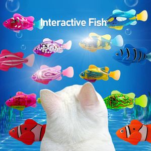 Cat Interactive Electric Fish Toy Cat Water Toys For Indoor Play LED Swimming Robot Fish For Puppy Kitten Dog Cat Accessories