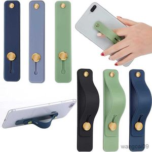 Cell Phone Mounts Holders Candy Color Heart Mobile Phone Case Bracket Wrist Strap Push Stretch Wrist Finger Grip Holder for R230605
