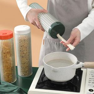 Förvaringsflaskor nudlar behållare fuktsäker transparent fleranvändningskorn burk mat arrangör pasta hemförsörjning