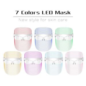 Steamer Wireless Rechargeable 7 Color LED Treatment Mask Skin Tightening Massager Skin Care LED Mask 230605