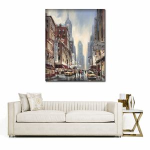 Arte em tela de rua francesa Eighth Avenue Brent Heighton Painting Handmade Landscape Art for Coffee Bar Pub Best