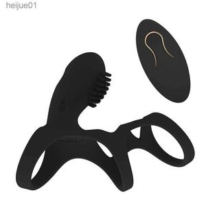 Ullgarn erotik kuk ring vibrator sexiga verktyg penis tillbehör manlig onani utrustning sexspel att använda som ett par viber l230518