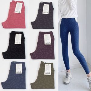 Lu Align Lu Pantaloni lunghi sportivi da yoga Pantaloni da corsa attillati da donna Pantaloni sportivi da fitness mimetici elastici Leggings da jogging veloci e gratuiti Leopardo traspirante