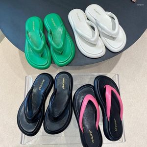 Slippers Clip Toe Women Fashion Open Summer Dress Shoes Flat Low Heels Green White Black Pink Casual Slides 35-40