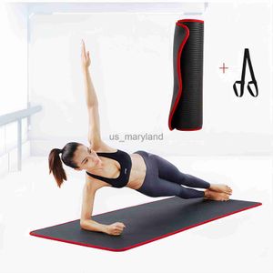 Tapetes de ioga 10 mm extra grossos antiderrapantes NRB tapete de exercícios com bandagens insípido pilates treino de ginástica tapetes de fitness 183 cm x 61 cm j230506