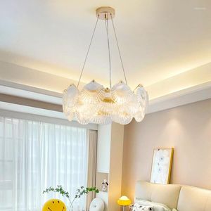 Chandeliers Luxury French Crystal Chandelier Living Room Decor Modern Minimalist Bedroom Dining Shell Round Led Indoor Lighting