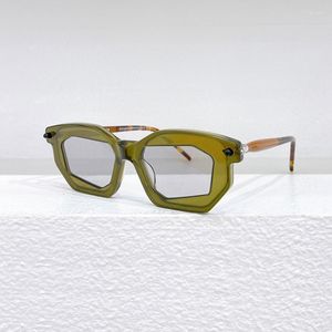 Solglasögon y2k stil Tyskland acetatmaske p14 fyrkantig handgjorda män glasögon original klassisk retro ram för kvinnor