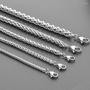 Chains 1Pc Stainless Steel Hip Hop Round Twist Thick Wheat Braided Chain Necklaces Bracelet For Men Women Neck Choker Jewelry Making