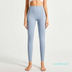 Yoga broek lu logo hoge taille heuplift geen spoor naakt fitnesspak honing perzik heup sportbroek snel droog bij extern dragen