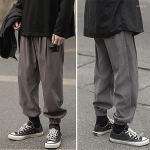 Calças de moletom masculinas roupas Harajuku calças de jogging cintura elástica sólida solta primavera outono streetwear