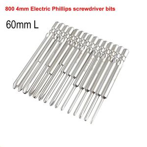 Schroevendraaier 15pcs 800 Elektryczny śrubokrętny bity o długości 60 mm 4 mm okrągłe trzonka magnetyczne Phillips Bit Bit narzędzie ph00 pH1 pH2