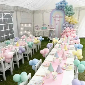 Ny macaron latex ballonger bröllop födelsedagsfest dekoration färgglad pastell godis regnbåge air globos baby shower gynna grossist