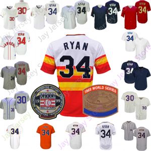 Nolan Ryan Jersey Rainbow Vintage 1969 WS 1994 1973 Gream Cooperstown Grey Turn Back Navy Mesh BP 1999 Onur Listesi Yama Boyutu S-3XL