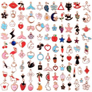 Charms 20/30/50/100 pçs Random Mix Cute Floating For Jewelry Making Supplies DIY Medalhões Flores Coração Charme Acessórios