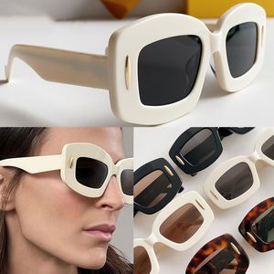 Damen-Party-Screen-Sonnenbrille LW40105U, Farbe Elfenbein, Acetat, rechteckiger Rahmen, Designer-Sonnenbrille, Damen-Screen-Brille, Schermo Occhiali da sole, mit Etui