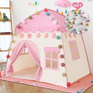 Spielzeugzelte Kinderzelt Rosa Blau Spielhaus Kinder Indoor Outdoor Tragbares Baby Tipi Enfant 230605