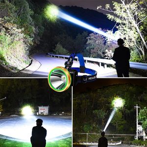 50 Pcs Led Farol de Luz Branca USB Recarregável Luz de Cabeça À Prova D' Água Pesca Ao Ar Livre Caminhadas Iluminação Tocha Super Alta Potente