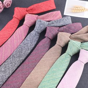 Papillon in twill di cotone morbido stretto per uomo donna cravatta da sposa rossa rosa accessori per ufficio per feste abiti causali cravatta all'ingrosso