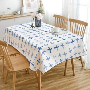 Tovaglia blu scozzese stampato astratto tavolo da pranzo set festa di nozze rettangolare decorazione della cucina di casa R230605