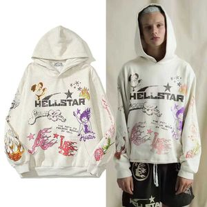 Hellstar Bluzy męskie polar High Street Graphic Haruku Stranger Stranger Things Overize Zatukaj ciepłe bluzy pullover luźne biodrowe kapture