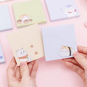 7.2x7.2cm Bear Animal Cute Memo Papp Papper Stationery Sticky Notes Square Message to Do List Planner Record Kawaii Cartoon
