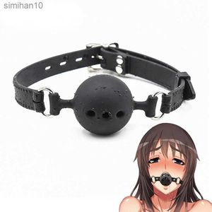 3 Sizes Soft Safety Silicone Open Mouth Gag Ball Bdsm Bondage Slave Ball Gag Erotic Sex Toys For Woman Couples Adult Sex Games L230518