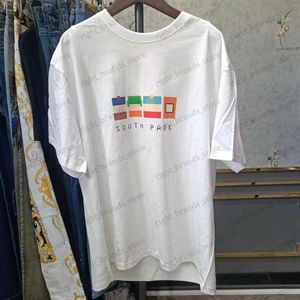 Męskie koszulki S-South Park T koszule mężczyźni kobiety Wysokiej jakości bawełniane krótkie koszulki One Day Status Out Men Clothing T230605