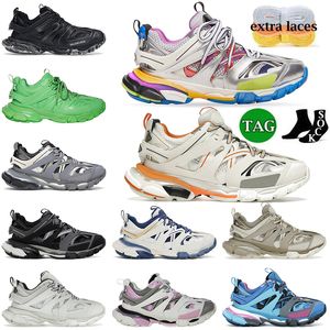 Com meias 2023 Marca famosa Sapatos casuais Designer Original Mens Women Track 3 3.0 Platform Sneakers Vintage Tracks Runners Tess.s. Tênis de couro Gomma