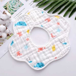 Bibs Burp Cloths 8-ply linen feeding 360 degree Petal lace Saliva towel soft cotton denim baby bib G220605