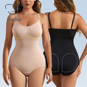 Womens Shapers Flarixa Seamless Bodyshaper Women Body con apertura sul cavallo Shapewear Postpartum Tummy Control Tuta dimagrante intimo 230605