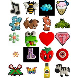 Shoe Parts Accessories Green Bee Blue Pink Ice Cream Shoes Charmsclogs Cute Cartoon Buckle Ornaments Drop Delivery Otiwq