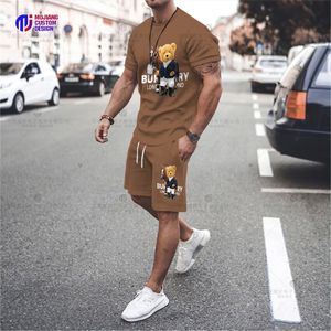 Mens Tracksuits Tshirt Set Luxury Brand High Quality Shorts Sportwear 2 Piece Fashion Print Summer Streetwear 230605